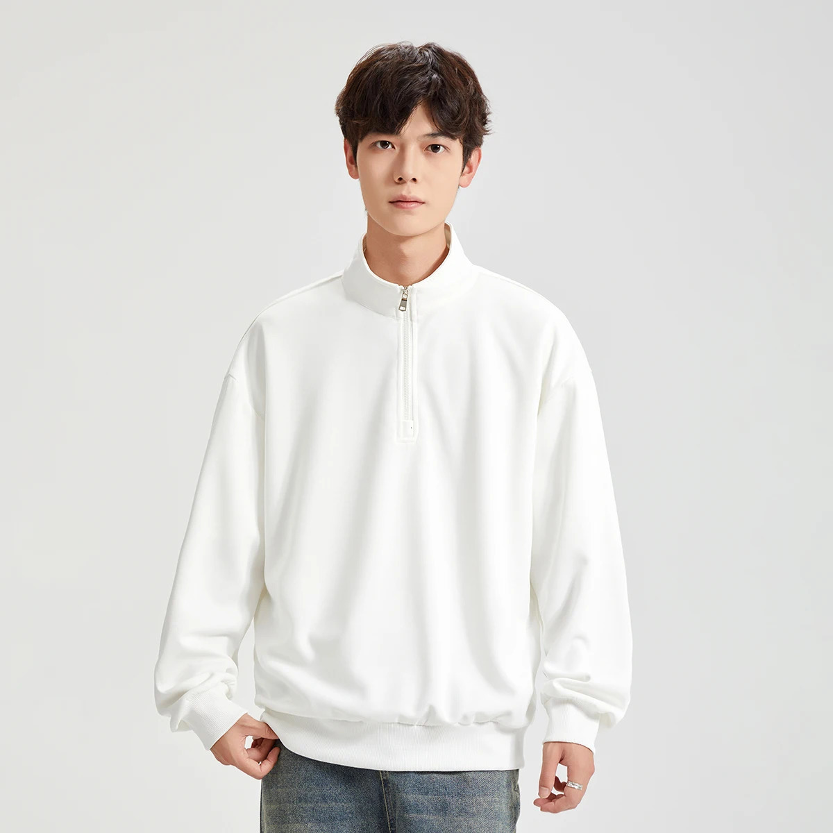 Autumn Mens Turtleneck Sweatshirts QuarterZip Pullover Tops Casual Sportswear Spring Athletic Running Sports Hoodie Shirts 250214