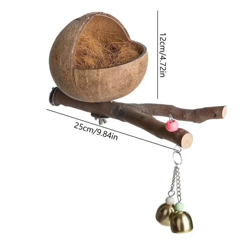 Natural Coconut Shell Bird Nest Parrot Hideaway and Parakeet Nest Comfortable Parakeet Nesting Box for Love Birds Parakeet 250206