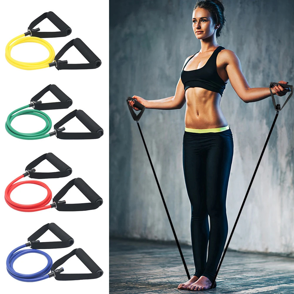 5 Levels Resistance Yoga Pull Rope Bands Handles Elastic Sports Bodybuild Home Gym Workouts Muscle Training Rubber Tube Band 250213