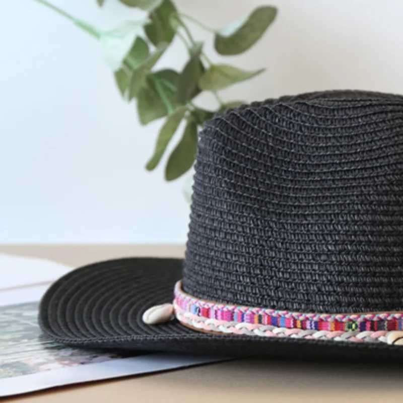 Big Size 60cm Panama Sun Hats Womens Mens Wide Brimmed Soft Fedora Starw Hat Grass Woven Beach Hat UV UPF 50+ W250217