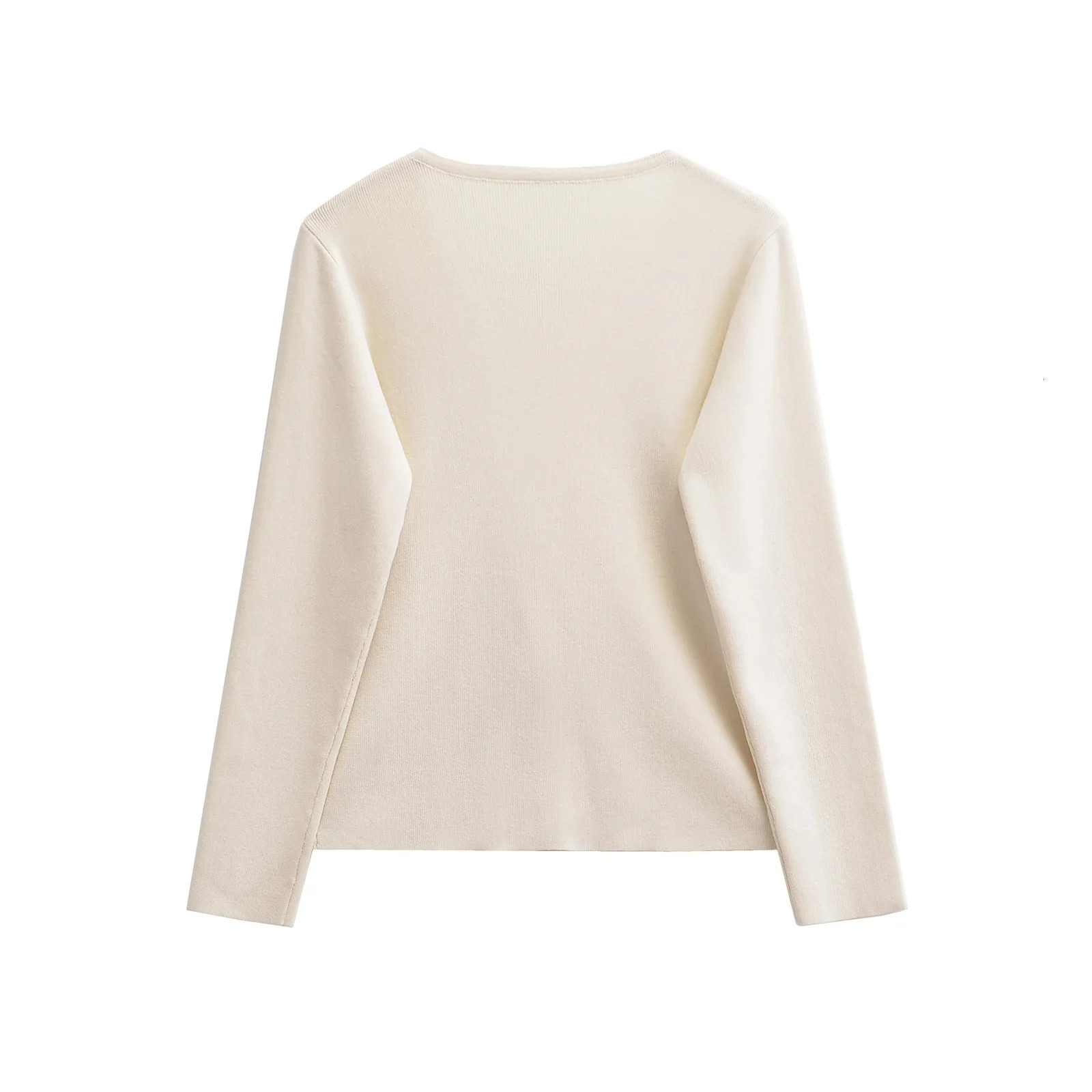 TRAF Sweater Autumn Women Chic Slim Vneck Warm Cardigan Womens Street Elegant Fashion Young 4192124 250211