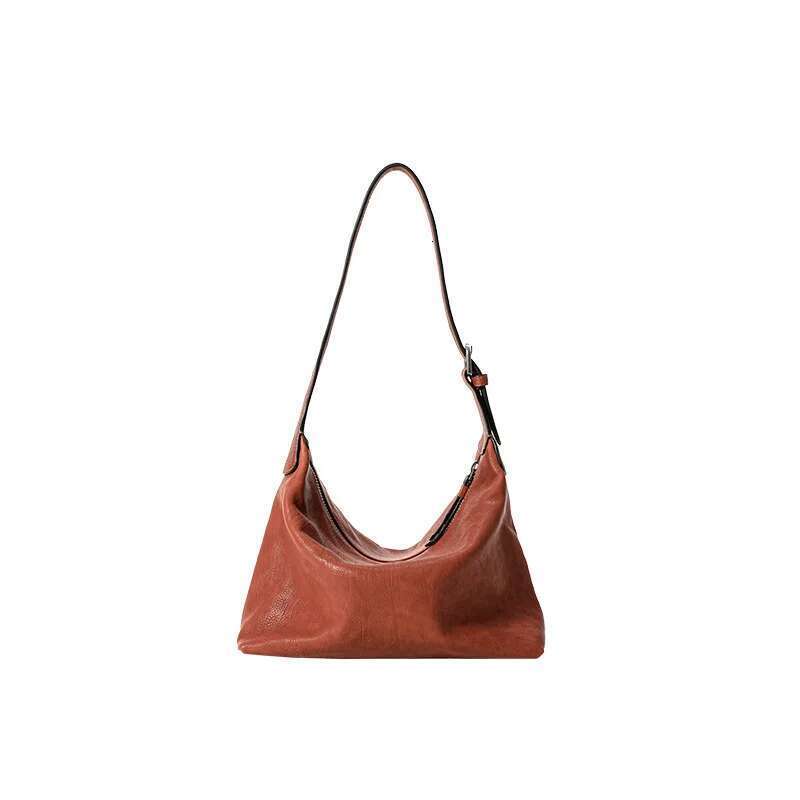 Formeki Real Leather Woman Hobos Solid Color Ins Fashion Retro Large Capacity Ladies Female Bag