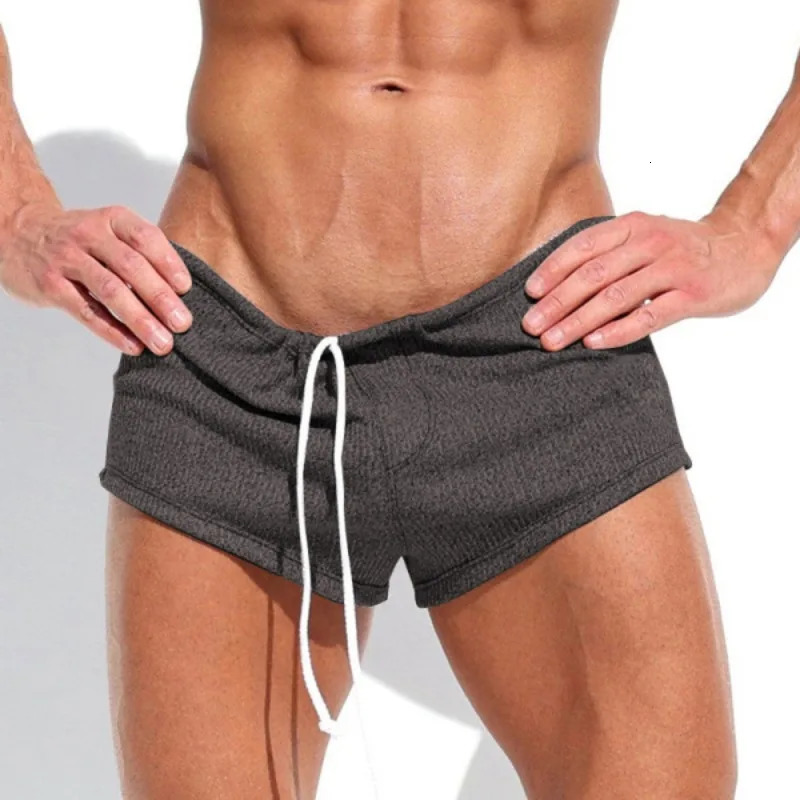 Large Size Summer Sexy Lace Up Holiday Casual 34 Shorts for Mens Solid Color Sports Straight Leg Pants 250217