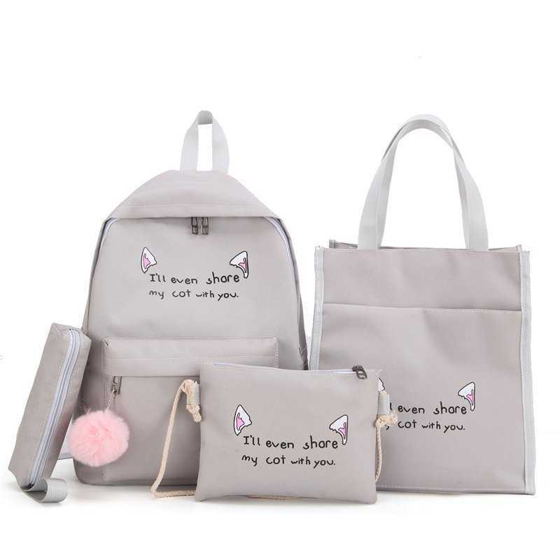 New Four Piece Backpack Set For Elementary And Middle School Students Oxford Cloth Large Capacity Backpack Day Backpack Travel Bag 29x14x40cm 241225