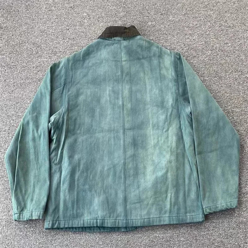 Loose Street Clothing High Quality 1 And Jacket Season 6 Oversized Washed Denim Vintage Blue Lapel Coat 250212