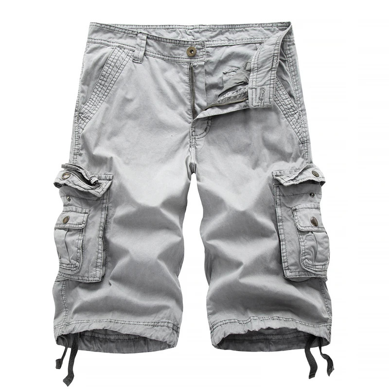 Cotton Cargo Shorts Men Summer Army Military Tactical Homme Male Casual Streetwear MultiPocket 250214