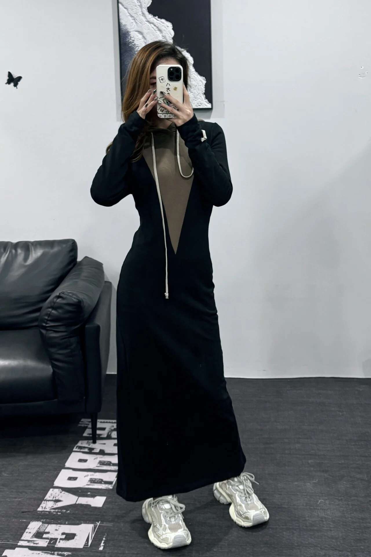 Owen Seak Cotton Gothic High Street Clothing Spring Black Women Coats Sweater