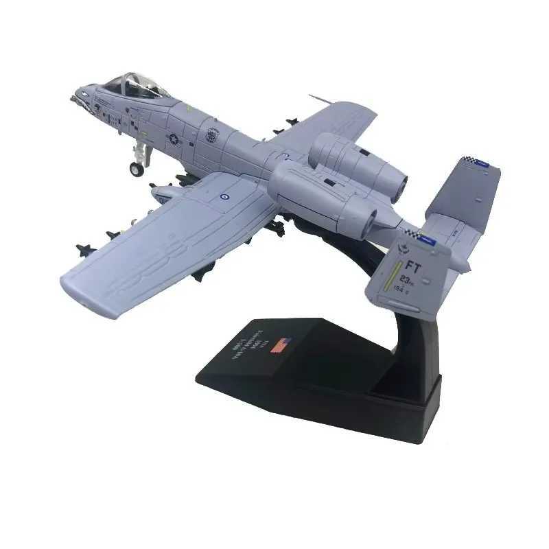 New 1/100 Scale US A-10 A10 Thunderbolt II Warthog Hog Attack Plane Fighter Diecast Metal Aircraft Model Children Boy GiftT250217