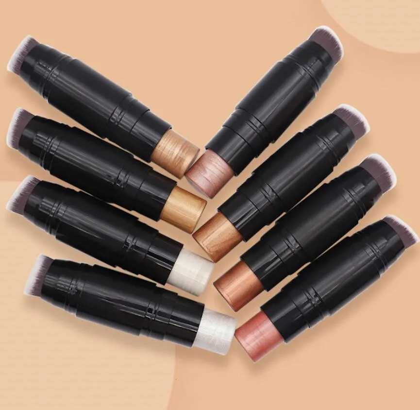 20pcs Makeup Highlighter Stick Custom Bronzer Shimmer Contour Highlight Creamy Stick With Brush Cosmetics Wholesale BulkW250217