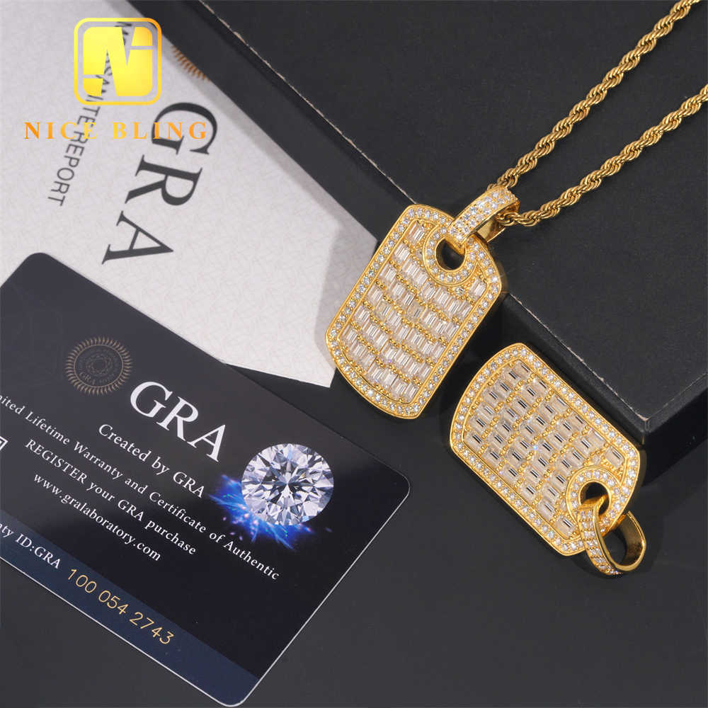 Pass Diamond Tester Custom Hip Hop Moissanite Jewelry Iced Out Baguette Diamond Pendant 925 Silver Moisaanite Pendant