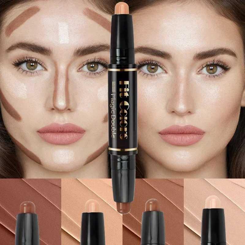 Double sided highlight and shadow contour stick fully covering the face concealer 3D contour bright and trimW250217