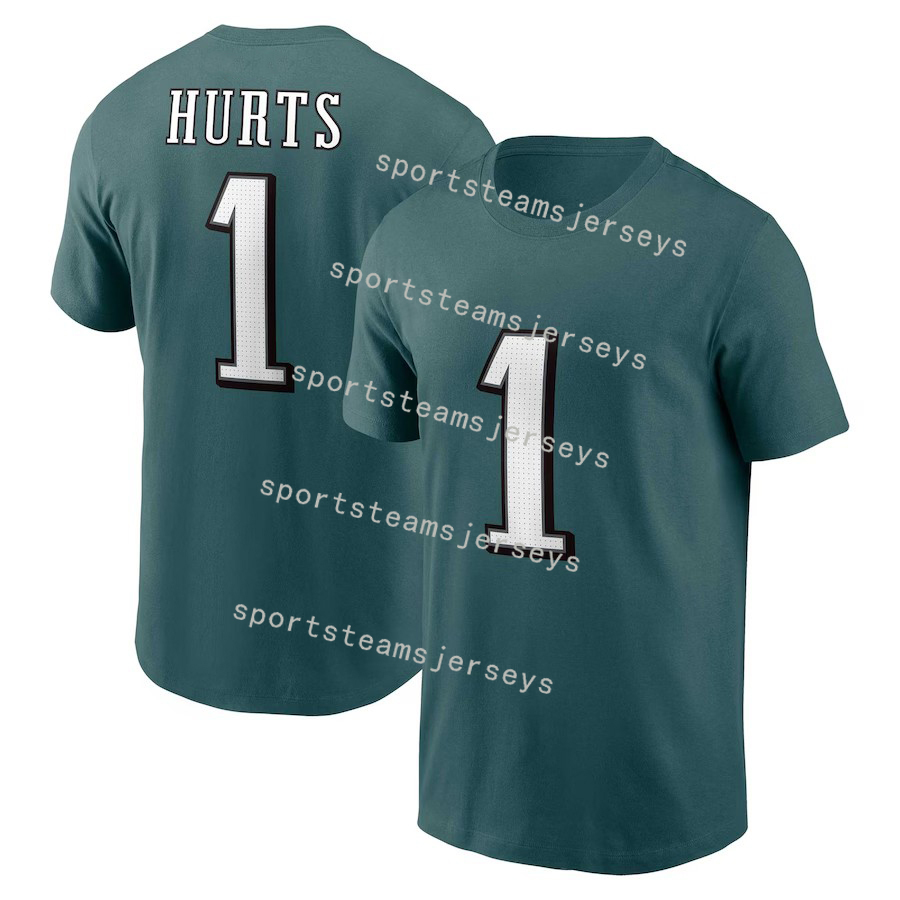 Hurts No 1 Football T-Shirt Cotton Jersey polyester Cotton