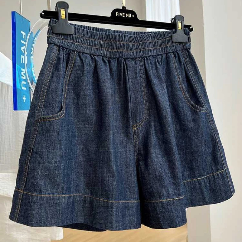 Female Drawstring Shorts Blue Cowboy Woman Light Elegant Temperament Casual Summer Shorts Ladies Streetwear Jean Short Pant Q382 250210