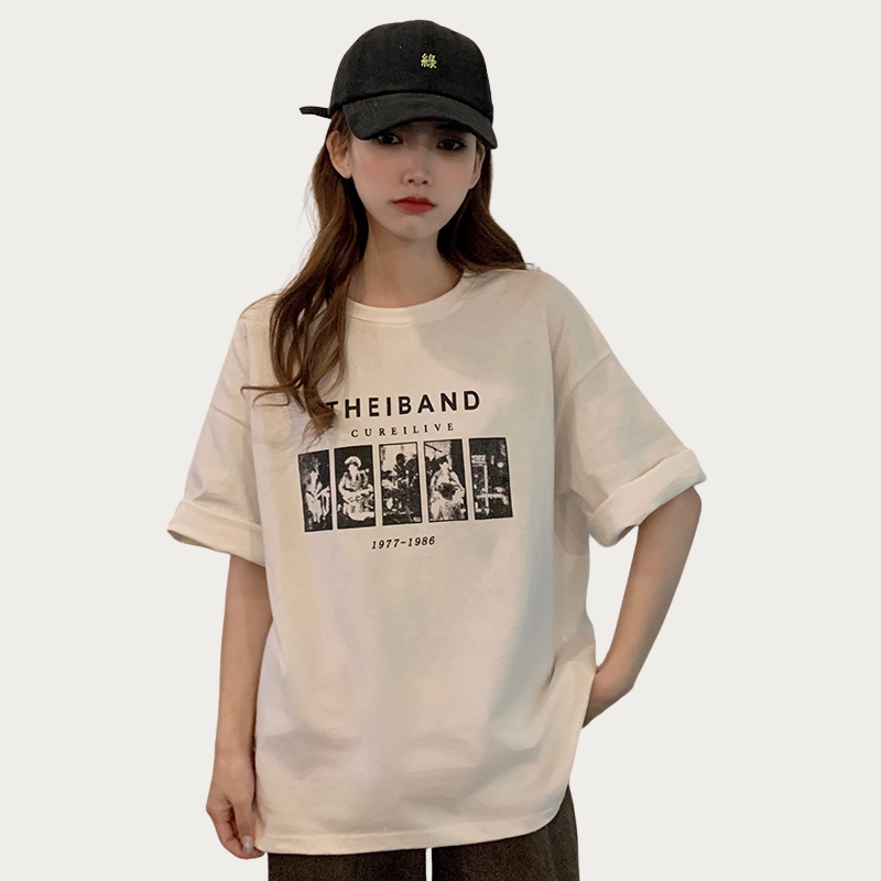 Harajuku short-sleeved t-shirt for women's new summer clothing loose Korean version ins trendy top for women's live broadcast