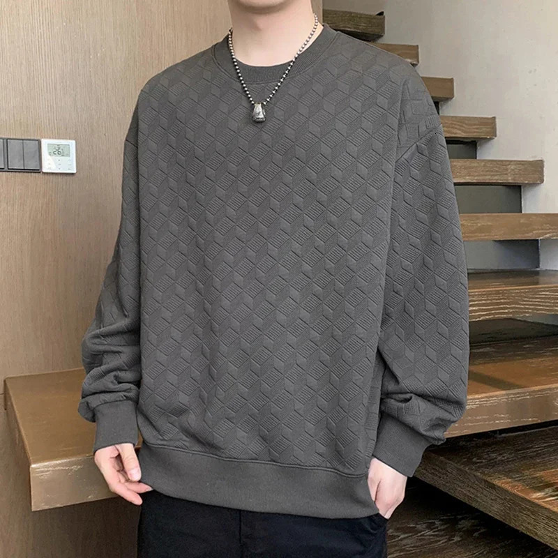 Spring Long Sleeved Tshirt Men Sweatshirt Korean Underlay Shirt for Mens Round Neck Pullover Hoodies Hoodie 250214