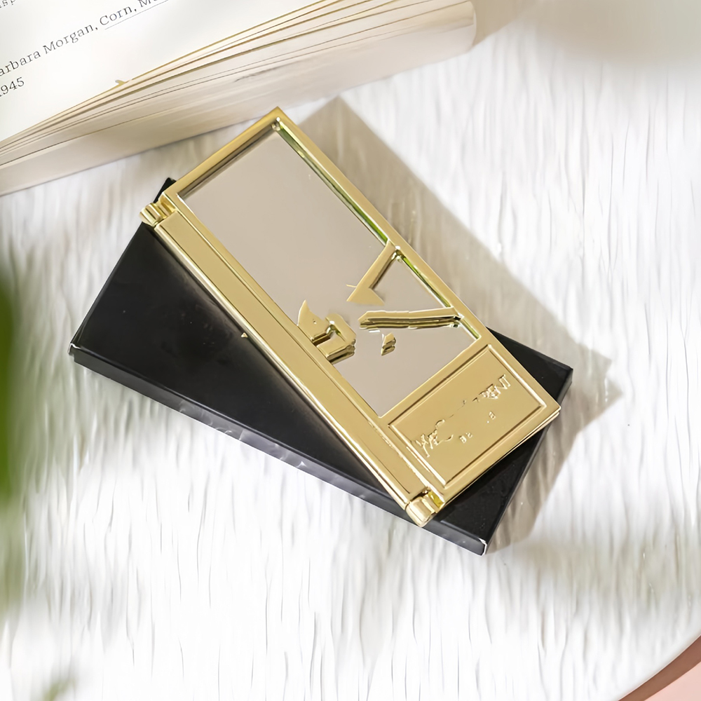 Gold Folding Make Up Compact Portable Hd Make-up Cosmetic Holiday Keyring Mirror For VIP Client