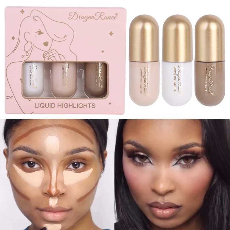 3Pcs/Box Matte Liquid Contouring Bronzer Stick Brown Nose Shadow Cream Lasting Brighten Concealer Highlighter Foundation MakeupW250217