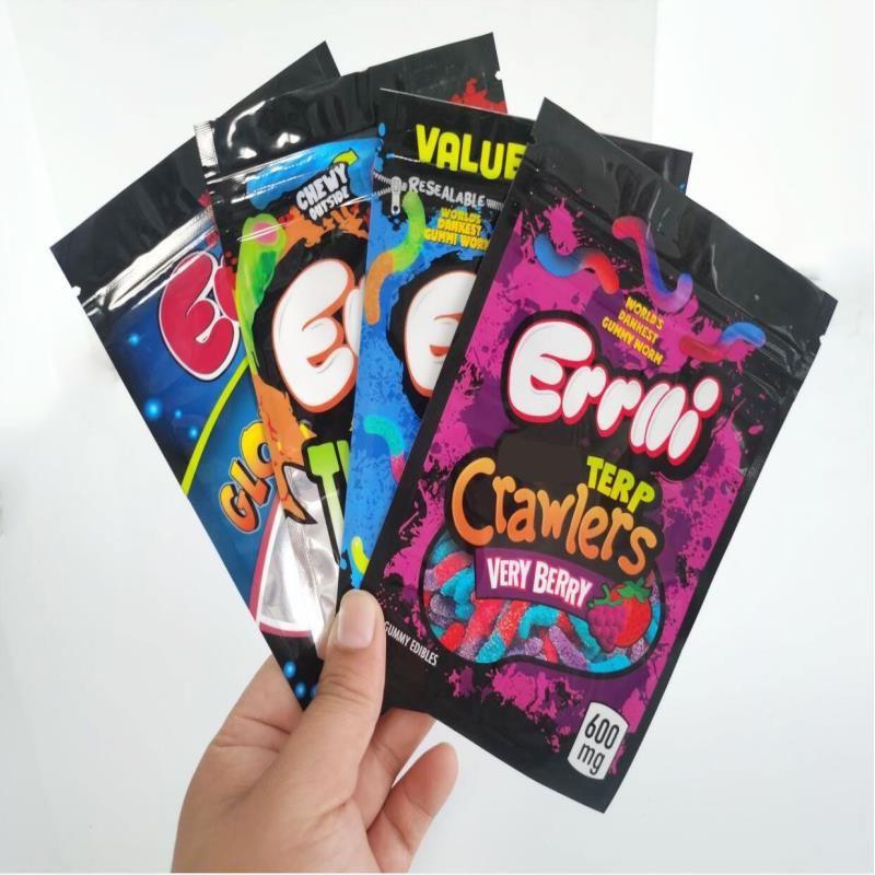 600mg empty bags infused CRAWLERS VERY BERRY GLOWWORMS LOL Packaging mylar bags Xvtgt Fwcql