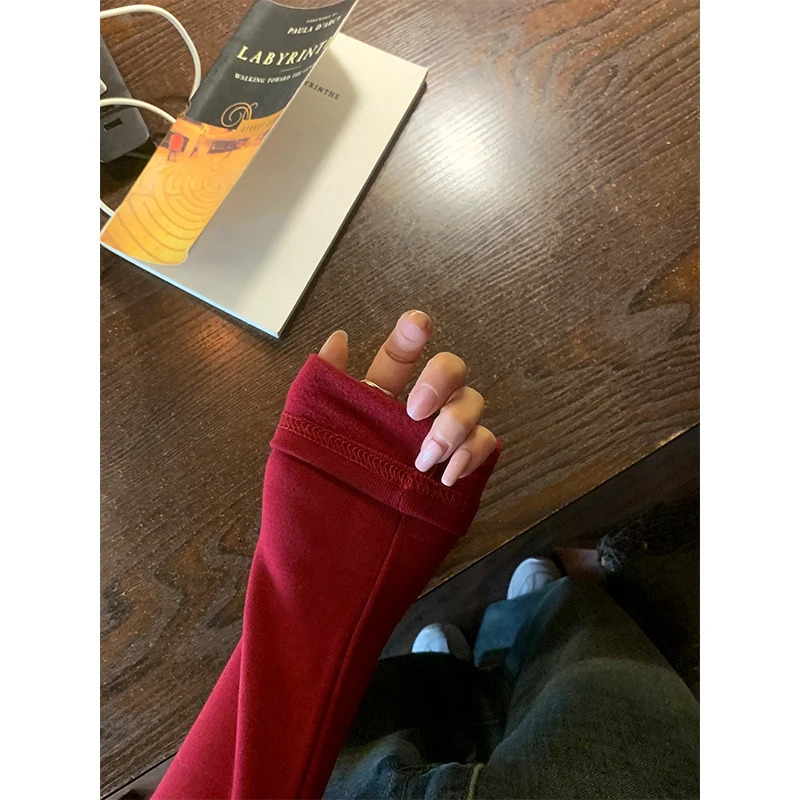 Autumn Winter Velvet Turtleneck Womens Tshirts Red Long Sleeve Casual Korean Bottom Slim Tops Tee Female 250213