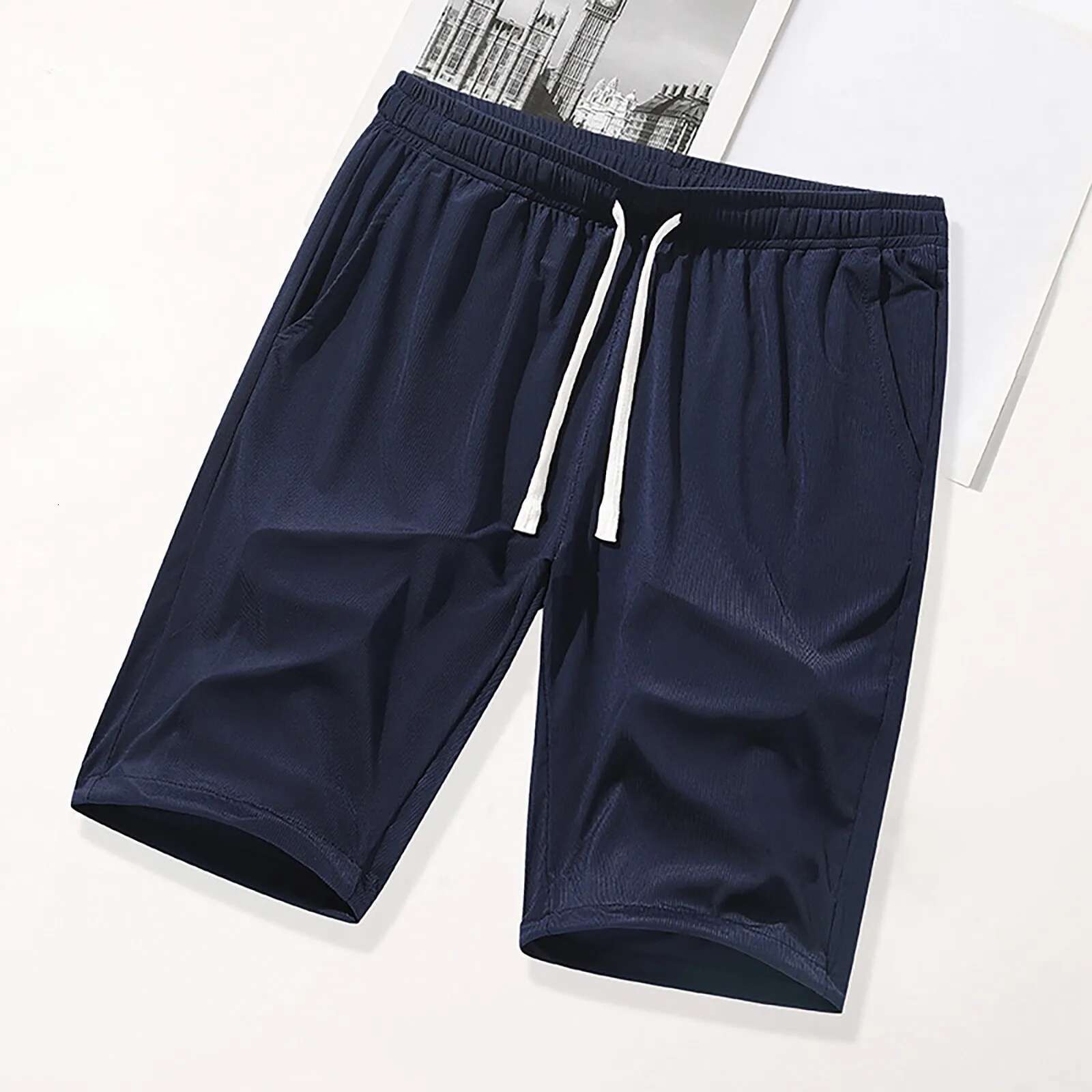 Design Personalized And Fashionable Shorts For Summer Solid Color Slim Fit Five Point Outdoor Sports And Leisure Shorts Bermudas Para Hombre