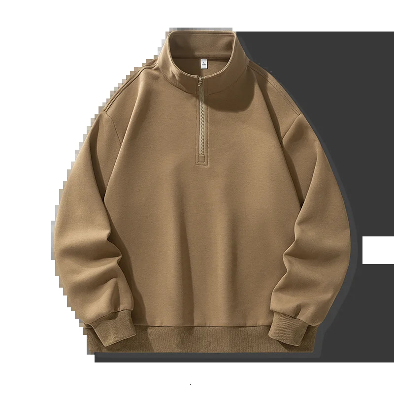 Autumn Mens Turtleneck Sweatshirts QuarterZip Pullover Tops Casual Sportswear Spring Athletic Running Sports Hoodie Shirts 250214