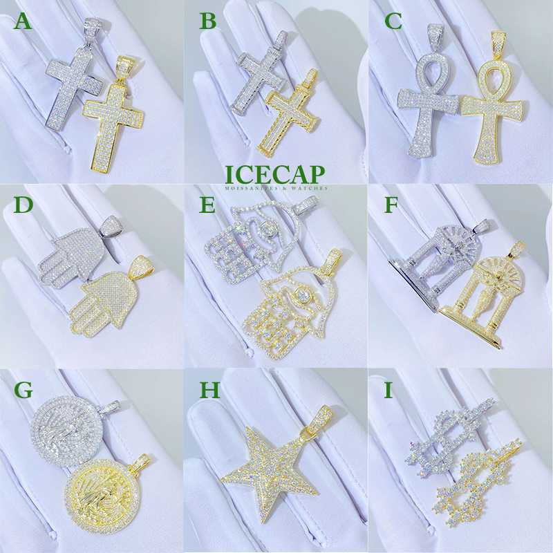 wholesale Cross pendant 925 Sterling Silver VVS D moissanite diamond Pass the diamond test Charm hip hop pendant
