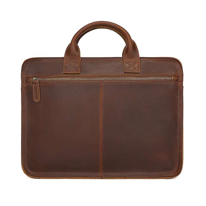 Luufan Retro Laptop Briefcase Genuine Leather Handbags Casual 16 Inch Daily Working Tote Bags Men Male Bag For Document