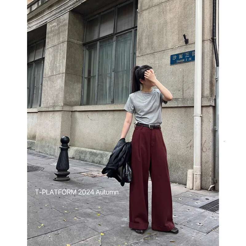 Red Jeans Women 90S Vintage Personality High Waisted Straight Trouser Streetwear Casual Loose Girl Wide Leg Classic Denim Pants