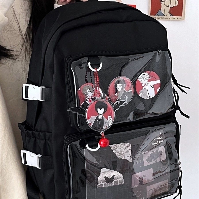 Japanese School Bags For Teenage Girls Transparent Pockets Itabag Women 2024 Kawaii JK Backpack Women Girls Ita Backpack 250207ww