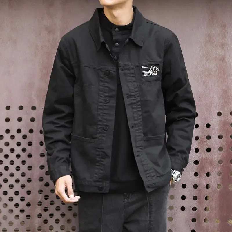 Korea Casual Button Denim Jackets Man Low Cost Trendy Price Stylish Washed On Board One Piece Original Cowboy Coat for Men 250210