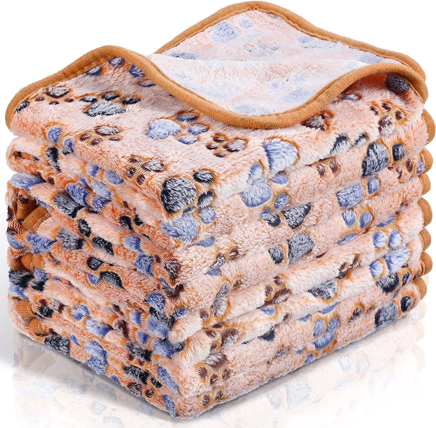 Dog Blankets Pet Blanket Dog Cat Coral Fleece Flannel Paw Print All Season Blanket