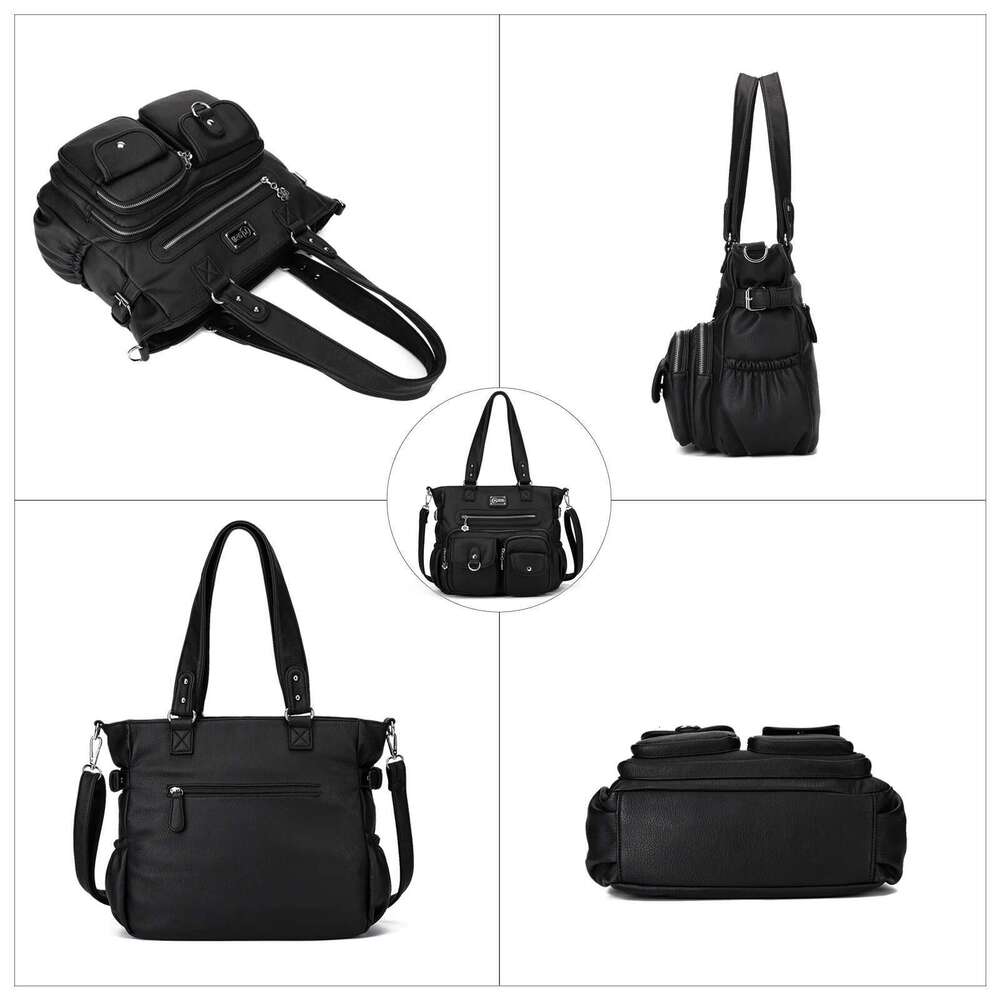 Kl928 Large Purses For Women Shoulder Bag Designer Tote Handbags Multi Pocket Vegan Leather Hobo Bags