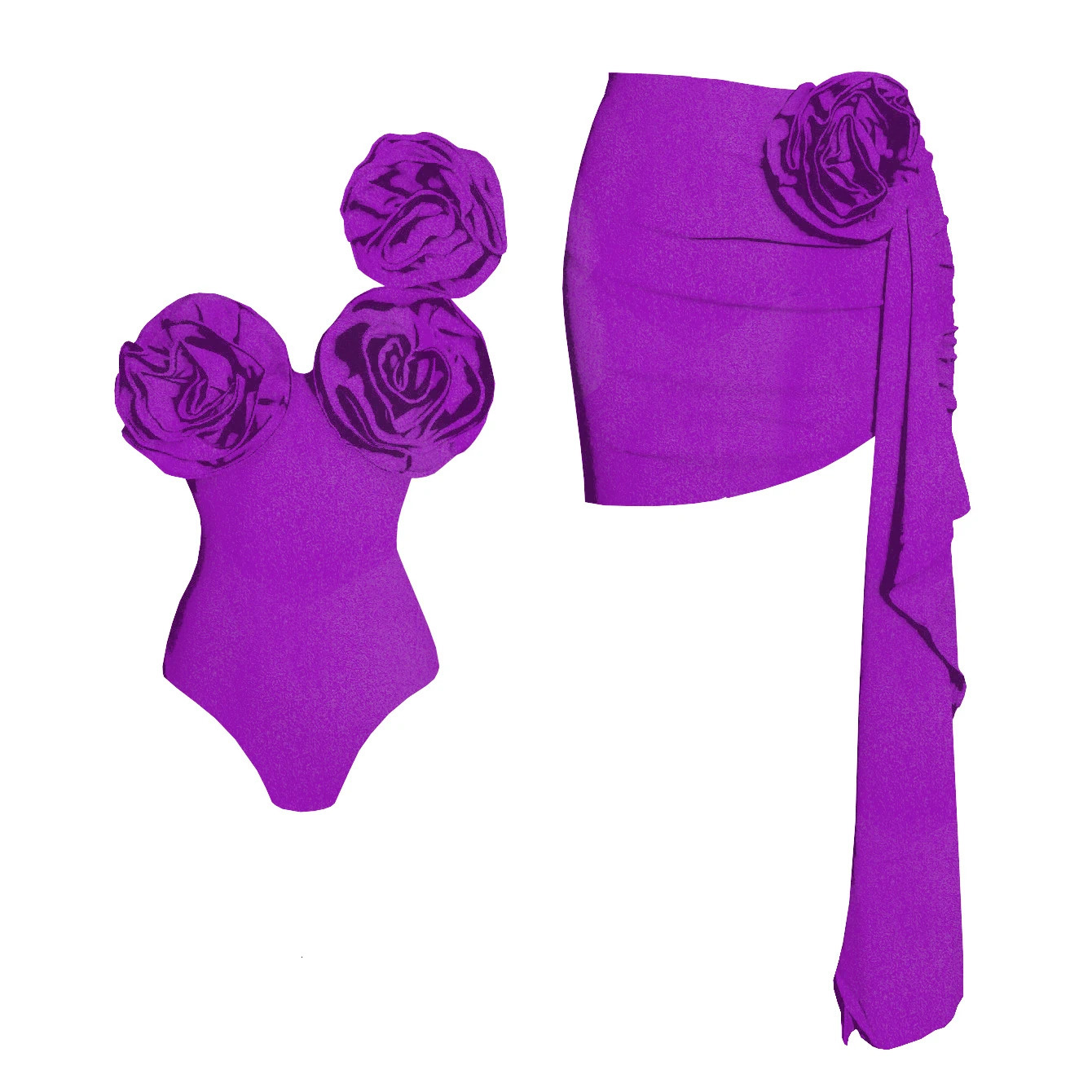 Sexy Flower One Piece Swimwear Trend Swimsuit Brazilian Biquini y Woman Red Bodysuit Bathing Suit Monokini 250214