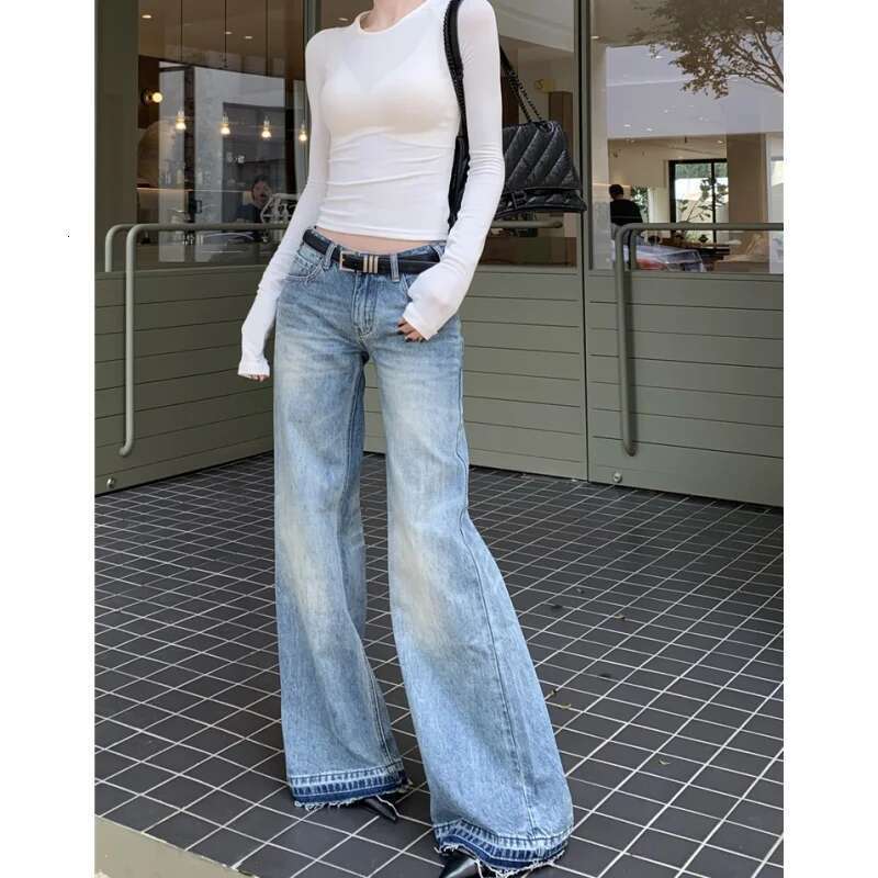 Blue High Waist Women Jeans American Fashion Streetwear Wide Leg Jean Female Trouser Vintage Y2k NEW Straight Baggy Denim Pants