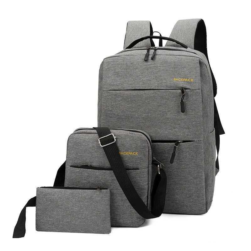 New Three Piece Backpack Set For Middle School Students Large Capacity Multifunctional Usb Charging Backpack Business Portable Day Backpack Travel Bag