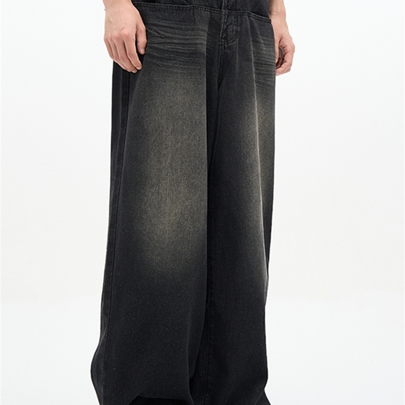 Male Classic America Hip Hop Rap Jeans Wide Leg Youth Men Straight Retro Loose Trousers Oversized Denim Pants 250113