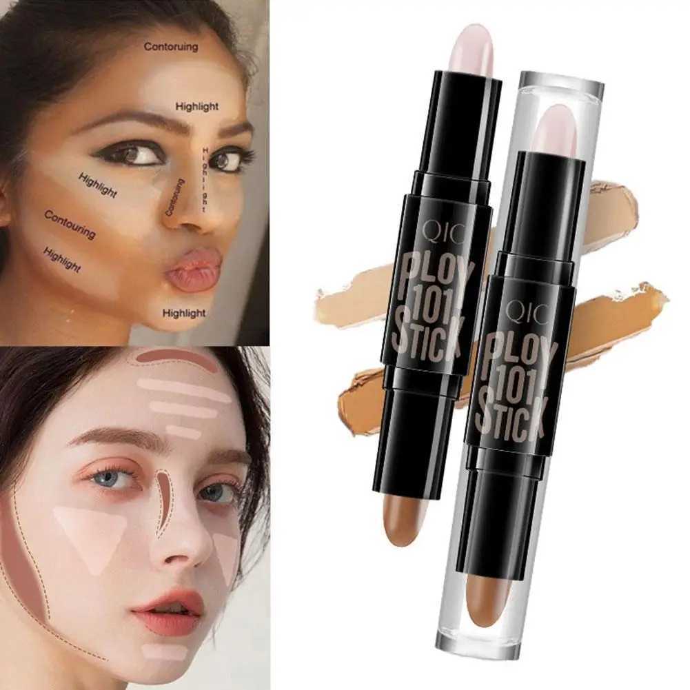 Double-head V Face Stick Highlighter Trimming Stick Shadow Pen High Gloss Stick Long-lasting Makeup Bronzer Concealer ContouringW250217