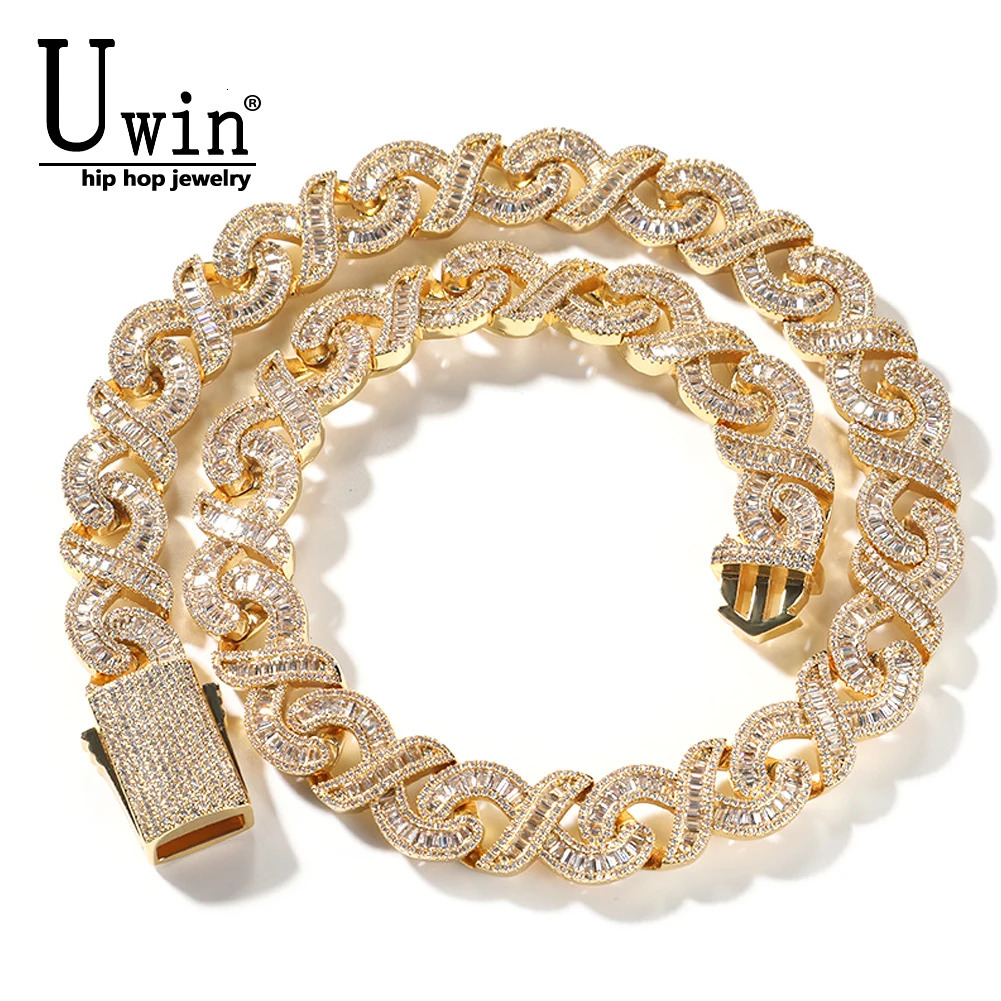 Dress 15mm Cross Cuban Link Chain Micro Setting Square Cubic Zirconia Necklaces For Womens Man Fashion Hip Hop Jewelry Gifts 250214