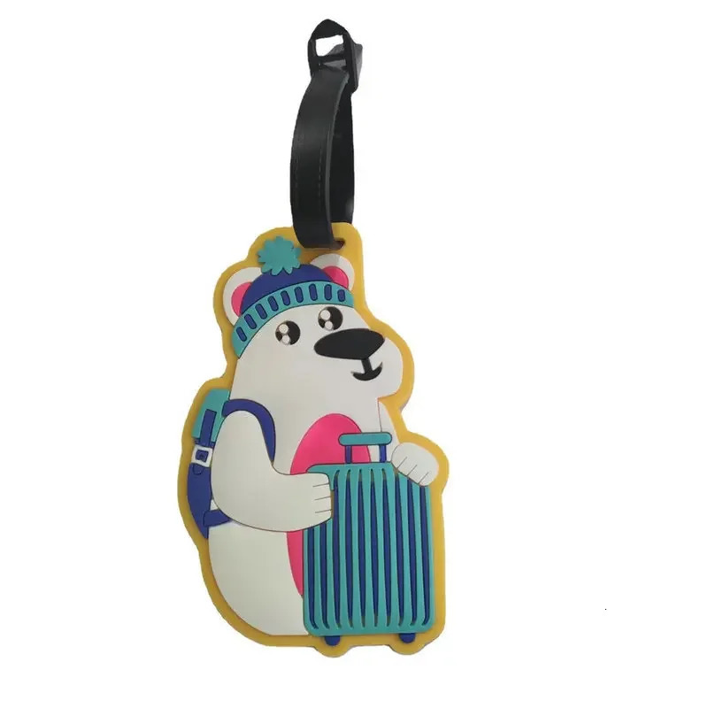Travel Luggage Tag Silicone Cartoon Cute Fruits Food Animal Style Suitcase Tags Name Address Holder Baggage Boarding Tags Label 250214
