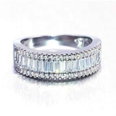 Multiple Models Full Diamond Square Diamond CZ Zircon Crystal Stone Ring Set Diamond Wedding Ring Gift Jewelry