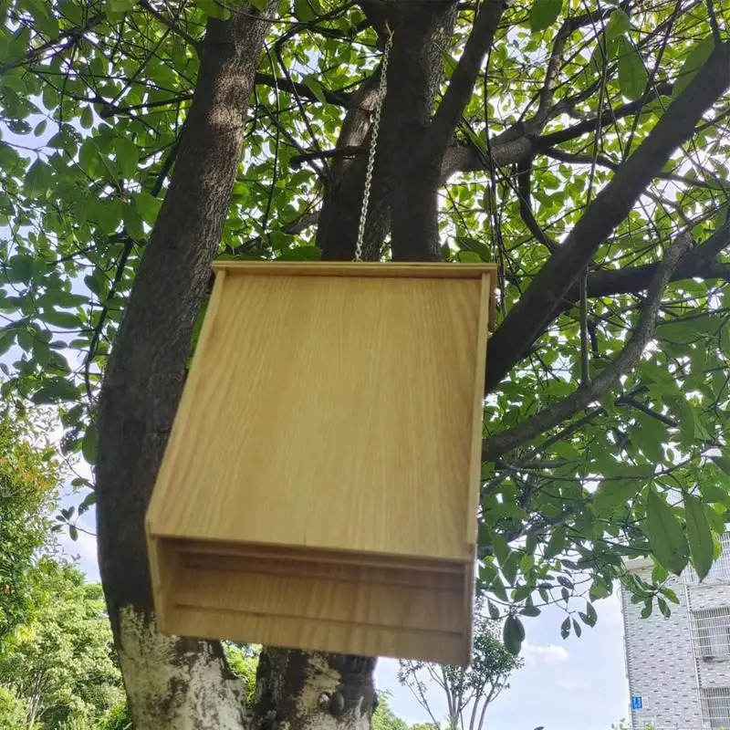 Outside Bat Habitat House Wooden Bat Shelter Outside Bat Habitat House Wooden Decor Wooden Bat Box Shelter Nest 250206