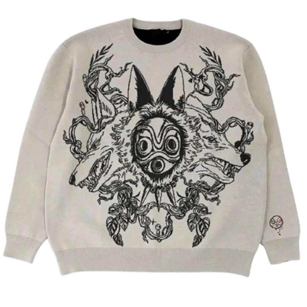 Retro Japanese anime jacquard personalized casual knitted cross-border autumn and winter lazy sweater