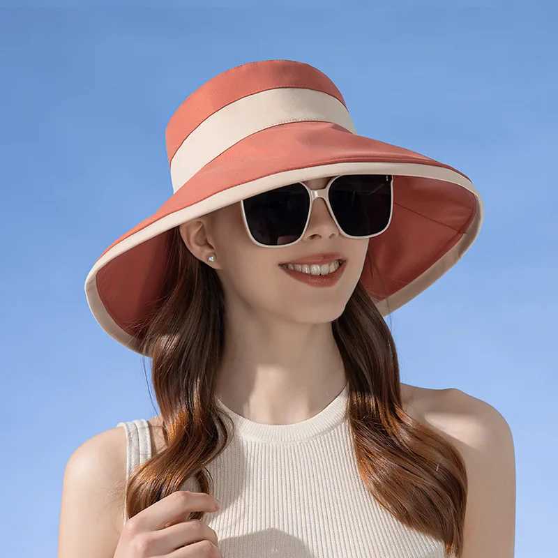 Panama Womens Fisherman Sun Pot Hat Sunscreen Beach Summer Hat Big Brim Fashion Bow Outdoor Cap H41 W250217