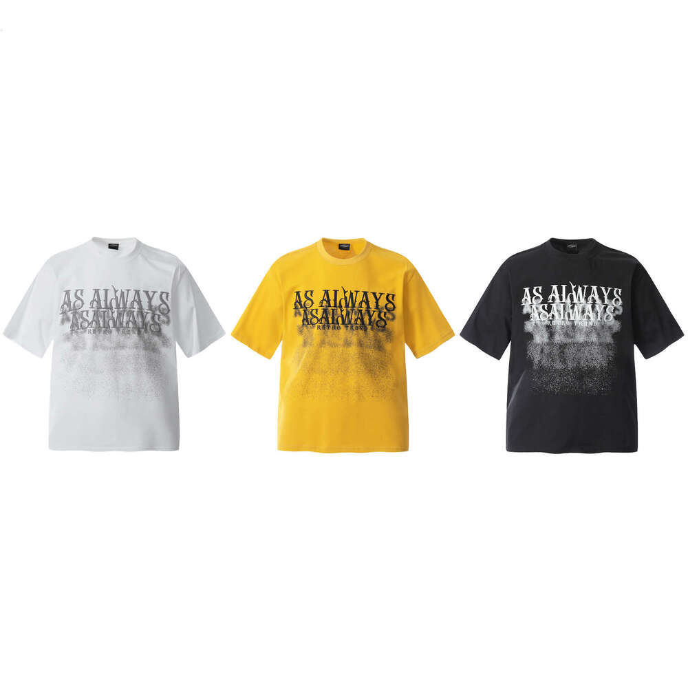 F6610 American Street 2025 Summer Edition Foam Design Men's Loose Premium Round Neck Short Sleeve T-shirt