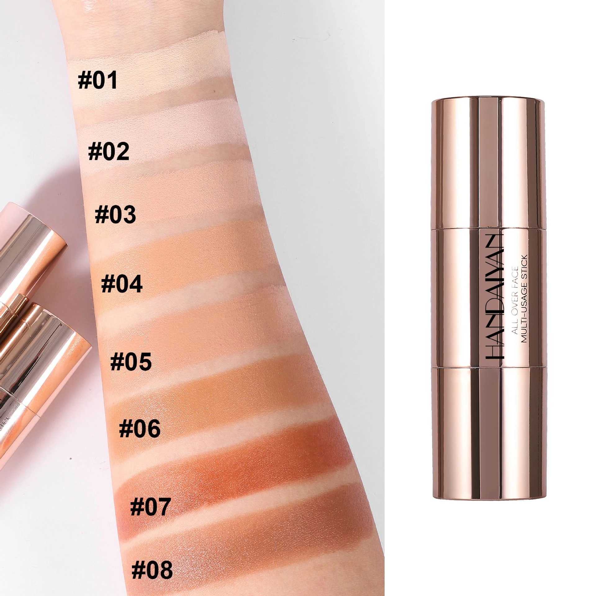 Double head face bronze contour stick cream makeup light shadow lasting concealer bright face contour with brushW250217