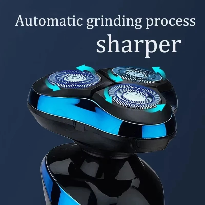 Electric Shaver 3-in-1 Rotary Razor Beard Trimmer Rechargeable Hair Cutting Shaving Machine Clipper for Men Waterproof 250211