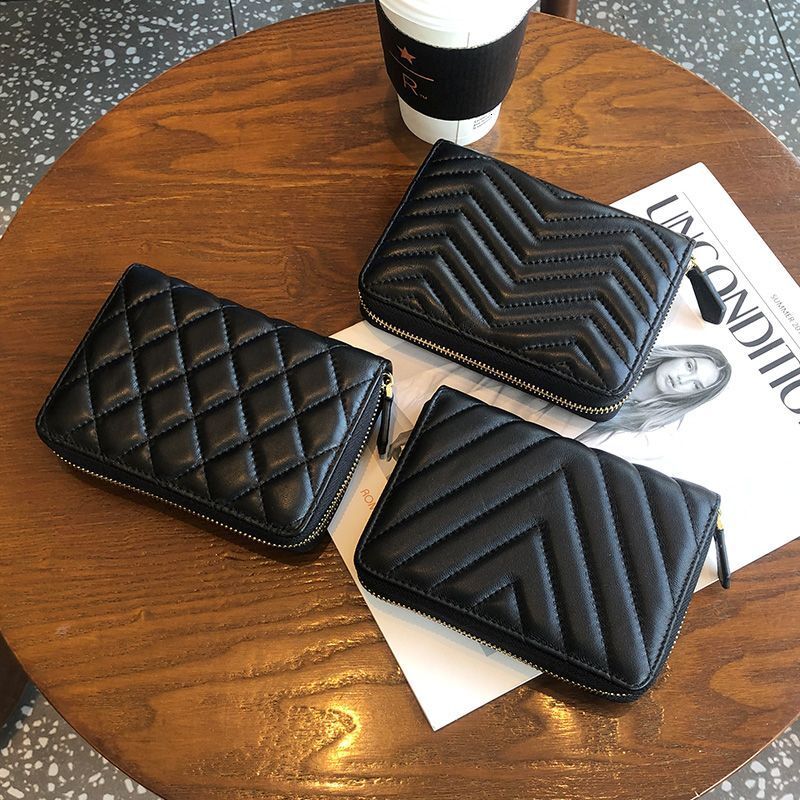 Cardbag women's leather texture large capacity 2025 new model sheepskin anti demagnetization zipper multi card organ #ddmynov