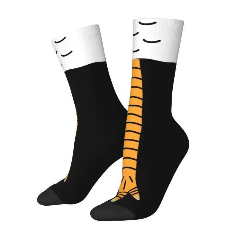 Customized Kawaii mens funny chicken leg dress socks unisex comfortable and warm 3D printed cartoon animal crew socks W250217