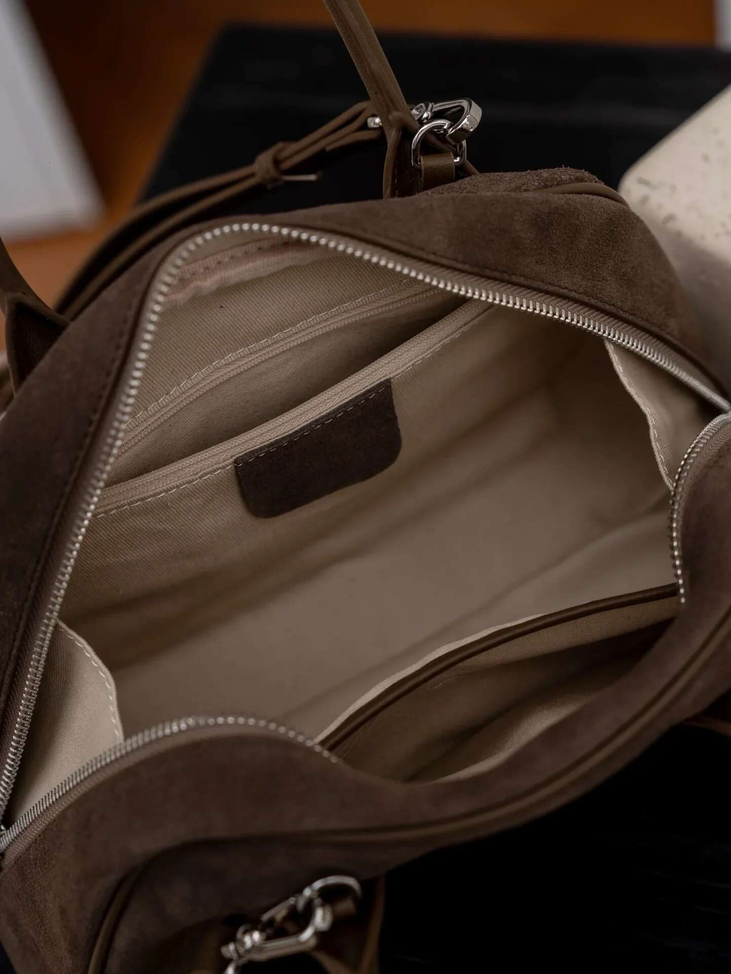 Genuine Handbag For Women, Autumn Winter Frosted Suede Leather Large Capacity Tote Fashionable Bowg Shoulder Bag