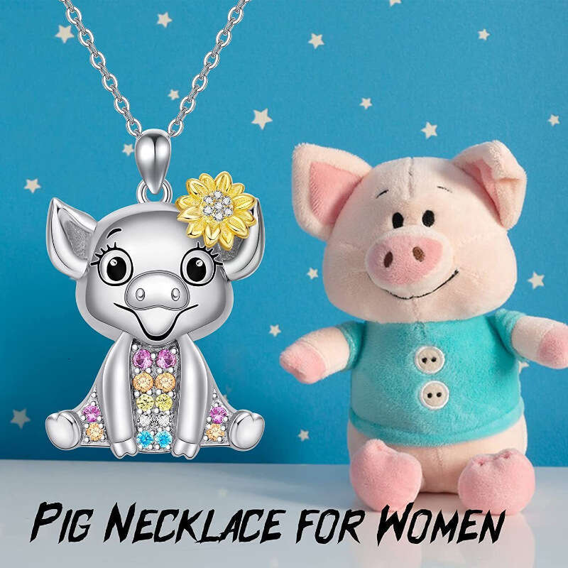 Cute cartoon shiny pendant with personality and creativity, new versatile fashion, commemorative birthday gift necklace